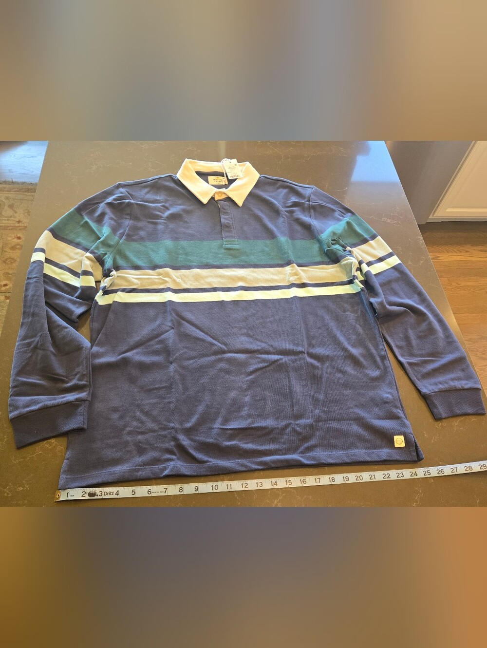 Marine Layer (XL) Men's Long-Sleeve Rugby Polo Shirt